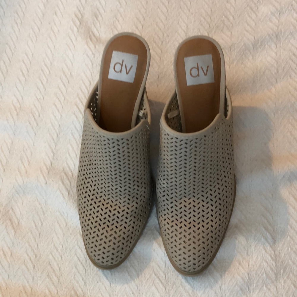 Vegan leather heeled mules